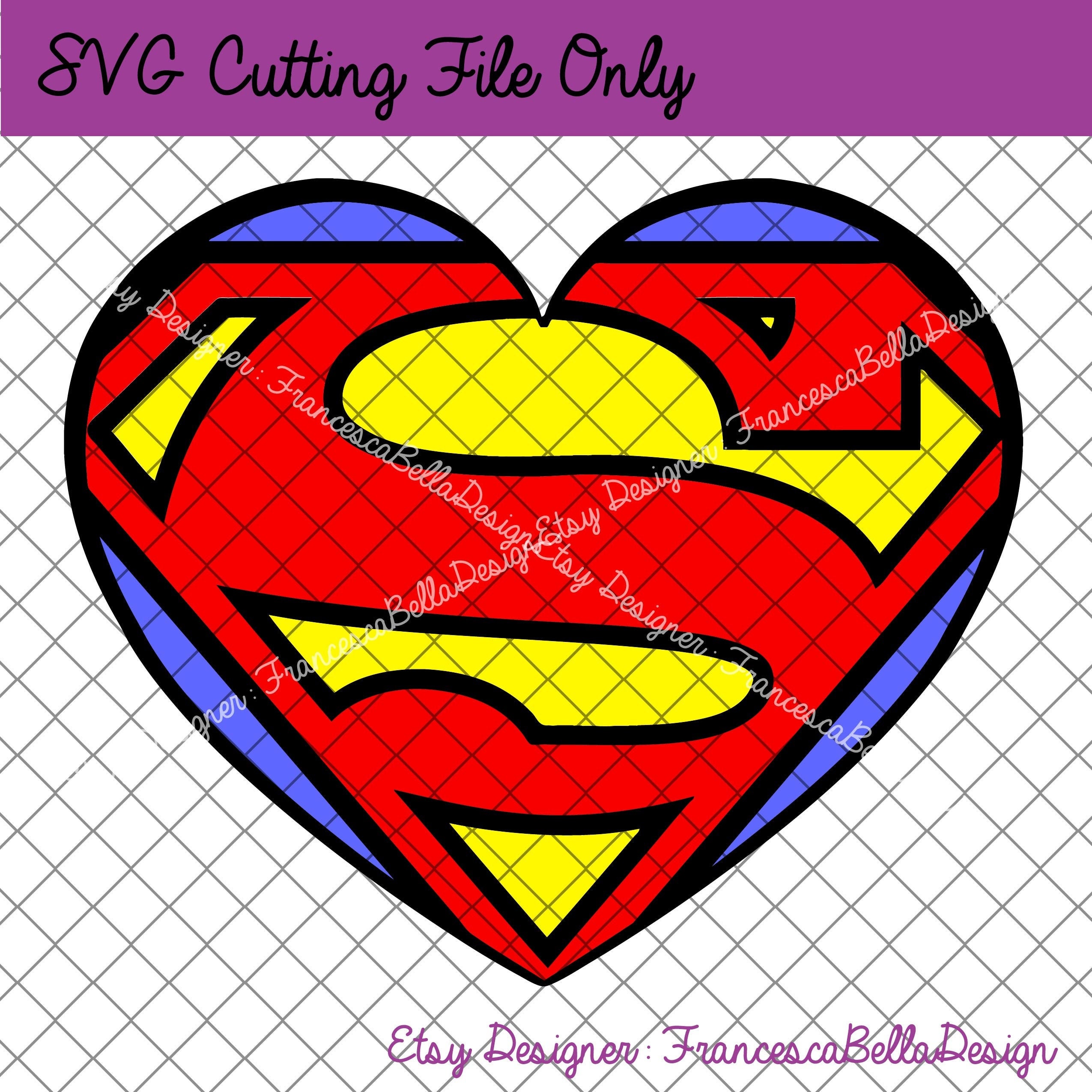 SVG File SupermanHeart Graphic | Etsy