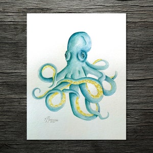 Octopus Watercolor Print