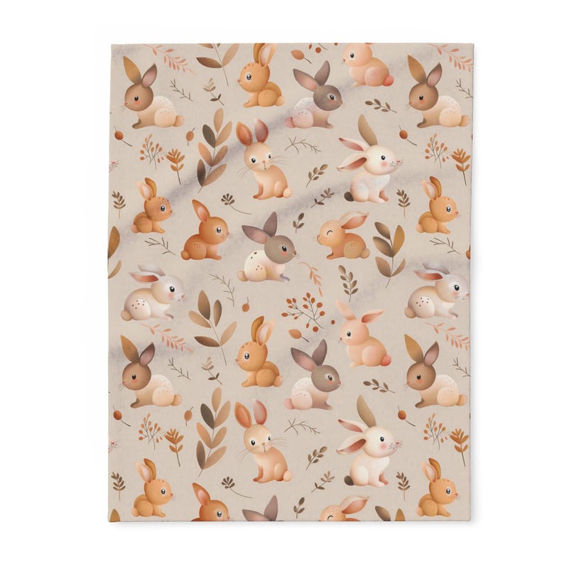 Cute Bunny Rabbits Fleece Throw Blanket for Toddlers, Kids & Pets Soft