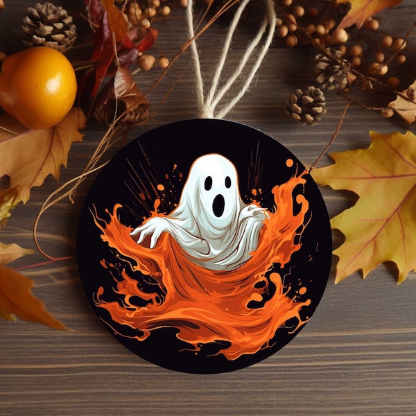 Spooky Ghost Halloween Ornament for Mini Tree Decoration (3.5 inches)