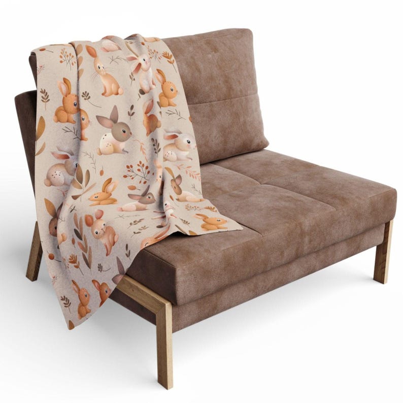 Cute Bunny Rabbits Fleece Throw Blanket for Toddlers, Kids & Pets Soft