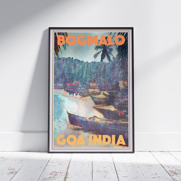 Goa Poster Bogmalo 2 by Alecse | Limited Edition Goa Travel Poster | Bogmalo Goa Gallery Wall Print of India | Goa Travel Wall Bogmalo