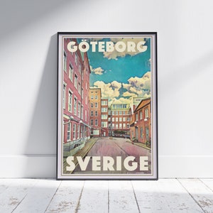 Gothenburg Poster Goteborg Sverige by Alecse | Limited Edition Sweden Travel Poster | Gallery Wall Print of Gothenburg | Sweden Decoration
