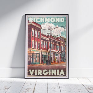 Richmond Poster Virginia by Alecse | Limited Edition USA Travel Poster | Virginia Gallery Wall Print of Richmond | American Decoration