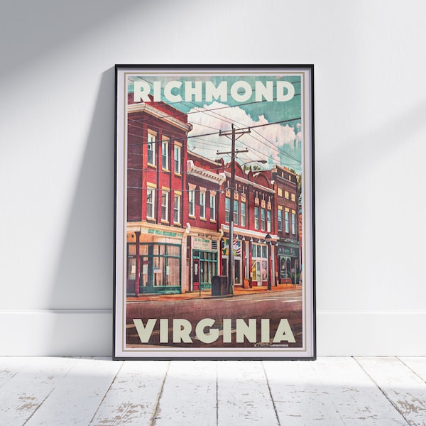 Richmond Poster Virginia by Alecse | Limited Edition USA Travel Poster | Virginia Gallery Wall Print of Richmond | American Decoration