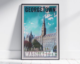 Washington Poster Georgetown University by Alecse | Limited Edition | Georgetown University Poster |  Georgetown Graduation Gift