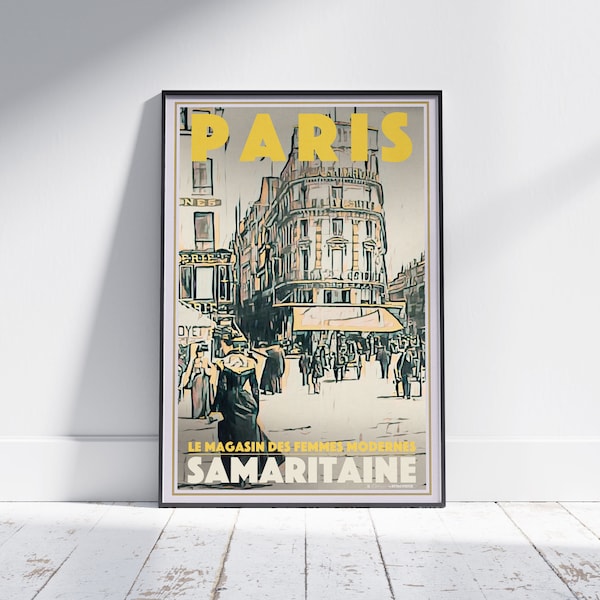 Paris Poster Samaritaine by Alecse | Limited Edition Paris Travel Poster | France Gallery Wall Classic Print of Paris | Parisian decoration