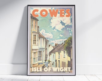 Cowes Poster Isle of Wight by Alecse | Limited Edition UK Travel Poster | isle of Wight Gallery Wall Print of Cowes | England Decoration