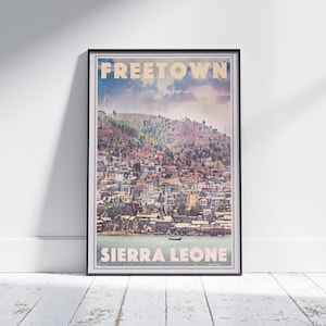 Freetown Poster Panorama by Alecse | Limited Edition Sierra Leone Travel Poster | Freetown Gallery Wall Print Sierra Leone | Freetown Gift