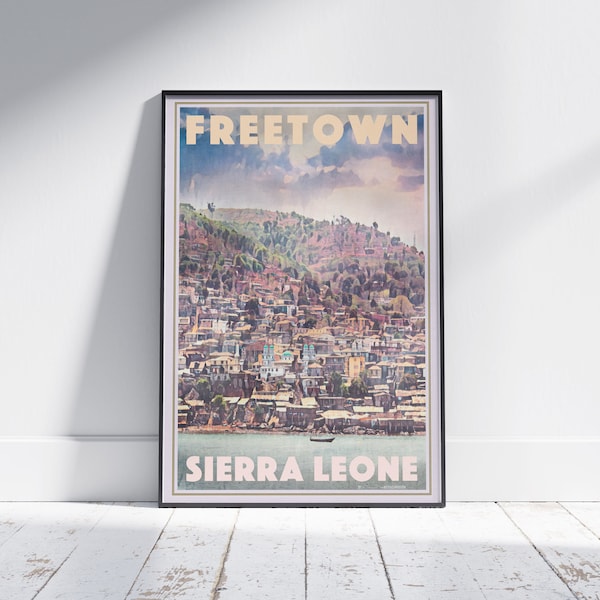 Freetown Poster Panorama by Alecse | Limited Edition Sierra Leone Travel Poster | Freetown Gallery Wall Print Sierra Leone | Freetown Gift
