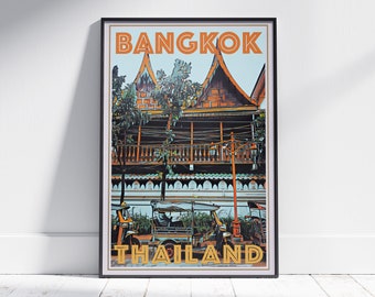 Bangkok Poster Tuk Tuk by Alecse | Limited Edition | Thailand Travel Poster | Bangkok Gallery Wall Print | Classic Rickshaw Print Bangkok