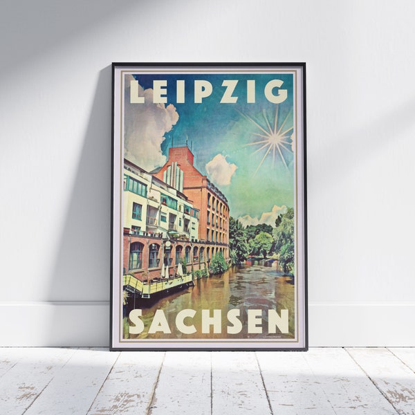 Leipzig Poster Elster by Alecse | Limited Edition Saxony Travel Poster | Germany Gallery Wall Print of Leipzig | Germany Decoration Gift