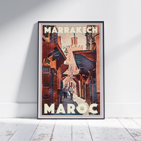 Marrakech Poster Souk 2 by Alecse | Limited Edition | Morocco Travel Poster | Classic Marrakech print | Morocco Gallery Wall Print Marrakech