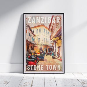 Zanzibar Poster Stone Town by Alecse | Limited Edition | Zanzibar Travel Poster | Stone Town Print | Zanzibar Poster | Zanzibar Gift