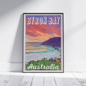 Australia Poster Byron Bay by Alecse | Limited Edition Australia Travel Poster | New South Wales Poster | Classic Byron Bay Print Australia