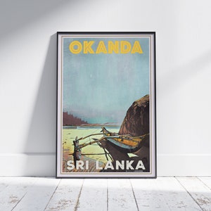 Sri Lanka Poster Okanda Fishing Boat by Alecse | Limited Edition | Classic Sri Lanka Gallery Wall Print of Okanda | Classic Fisherman Gift