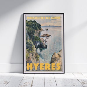 Hyeres Poster Giens Peninsula by Alecse™ | Limited Edition France Travel Poster | Var Poster | Giens Print | France Travel Wall Hyeres Print