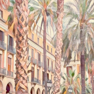 Details of Placa Reial poster of Barcelona | Spain Travel Poster