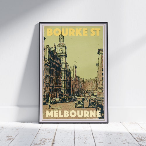 Melbourne Australia Vintage Travel Poster Etsy