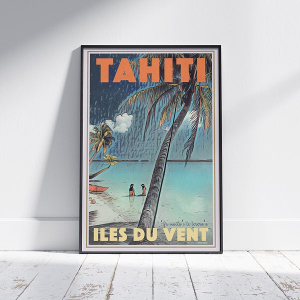 Tahiti Poster Windward Islands by Alecse | Limited Edition | Tahiti Gallery Wall Print & Gift | Classic Poster of Tahiti French Polynesia