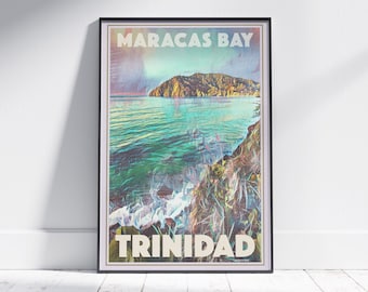 Limited Edition Maracas Bay Trinidad Art Poster by Alecse | Collectible | Limited Edition Trinidad and Tobago Poster