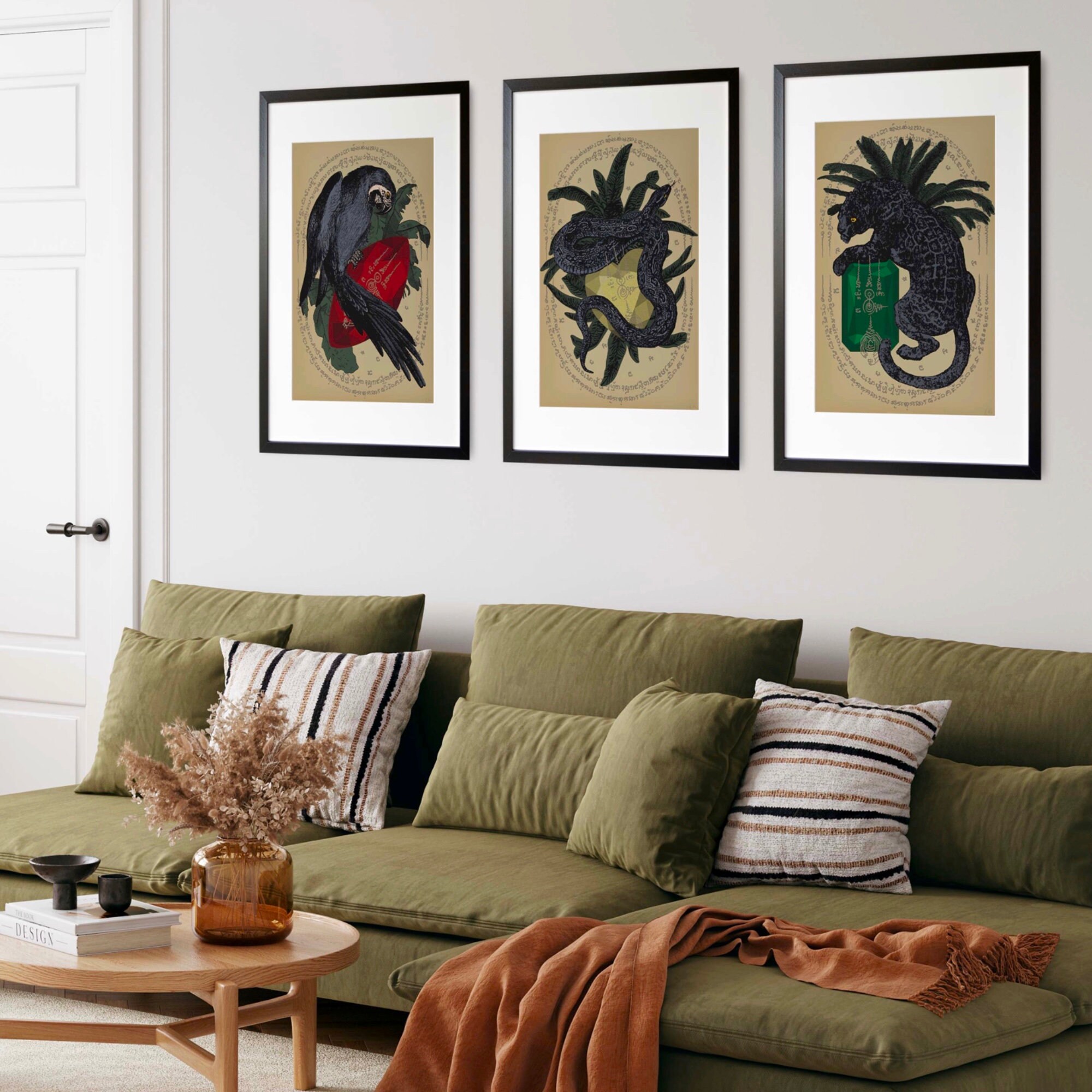 Jaguar Poster Sak Yant Print Vintage Exotics™ by Cha | Etsy