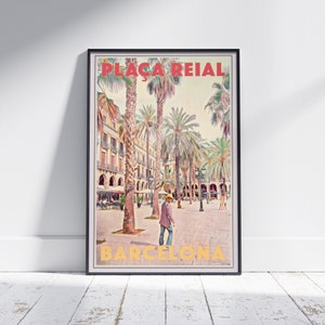 Barcelona Poster Placa Reial | Spain Travel Poster | Classic Barcelona print | Barcelona Gift | Placa Reial Print