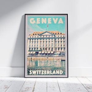 Geneva Poster Peace City by Alecse | Limited Edition Switzerland Travel Poster | Geneva Souvenir | Swiss Decor