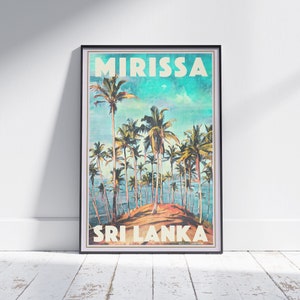 Mirissa Poster 22 by Alecse | Limited Edition | Sri Lanka Travel Poster | Classic Ceylon Gallery Wall Print of Mirissa | Ceylon Decoration