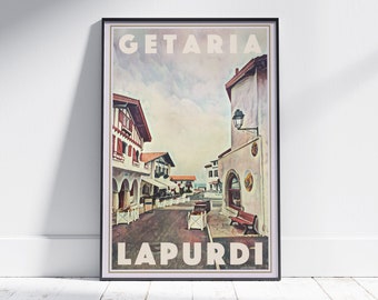Guethary Poster Getaria Lapurdi by Alecse | Limited Edition Basque Travel Poster | Basque Gallery Wall Print of Guethary | Basque Deco Gift