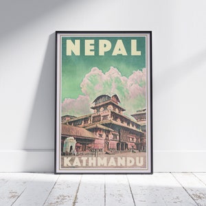 Kathmandu Poster by Alecse | Limited Edition Nepal Travel Poster | Kathmandu print | Nepal Travel Wall | Kathmandu Gift | Nepalese decor
