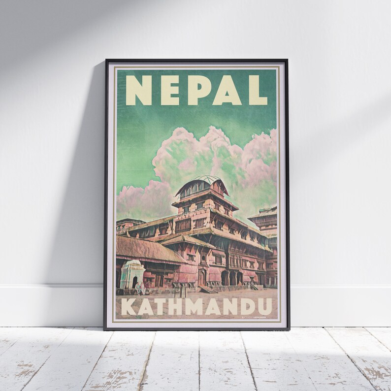 Kathmandu Poster 300ex Original by Alecse Nepal Travel Etsy