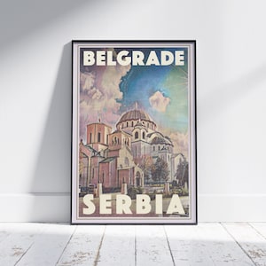Belgrade Poster White City by Alecse | Limited Edition Serbia Travel Poster | Balkan Travel Poster | Belgrade Decoration