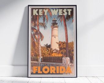 Florida Key West Poster Lighthouse by Alecse | Limited Edition | Florida Travel Poster | Classic Key West Print | Poster of Key West Florida