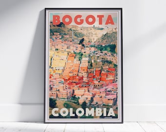 Bogota Poster Colors by Alecse | Limited Edition Colombia Travel Poster | Bogota Gallery Wall Print of Colombia | Classic Poster of Bogota