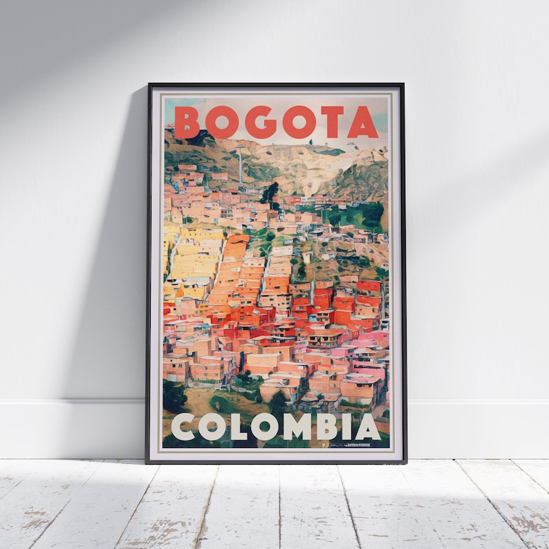 Bogota Poster Colors | Colombia Travel Poster | Bogota Gallery Wall Print of Colombia | Classic Poster of Bogota