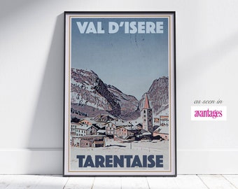 Val d'Isère Vintage Poster - French Alps Travel Print - Ski Decor