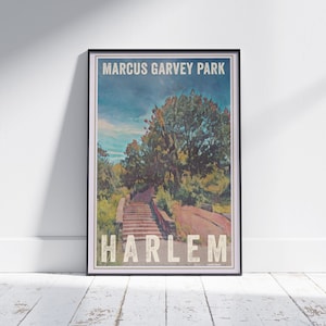 Harlem Poster Marcus Garvey Park by Alecse | Limited Edition New York Travel Poster | Harlem Gallery Wall Print of NY | Harlem Decoration