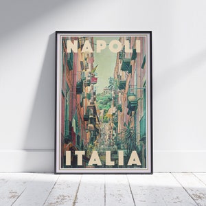 Naples Poster Napoli Street | Limited Edition by Alecse | Italy Travel Poster | Napoli Souvenir