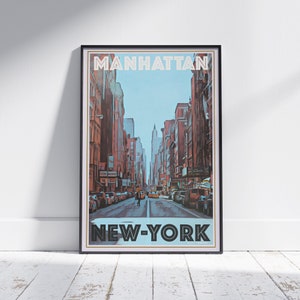 Manhattan Poster by Alecse | Limited Edition | New York Travel Poster | Manhattan Gallery Wall Print of New York | Classic Manhattan Print