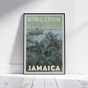 Jamaica Poster Kingston Cruise by Alecse | Limited Edition Jamaica Travel Poster | Classic Jamaica Gallery Wall Print of Kingstown