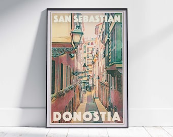 San Sebastian Poster Donostia by Alecse | Limited Edition | Spain Travel Poster | San Sebastian print | Donostia Gift Poster San Sebastian