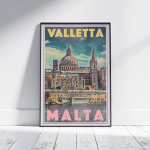 Valletta Poster Malta by Alecse | Limited Edition | Malta Travel Poster | Classic Malta print | Maltese Gallery Wall Print of Valletta
