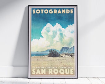 Sotogrande Poster Campo de Gibraltar by Alecse | Limited Edition Andalusia Travel Poster | Gallery Wall Print of San Roque | Andalusia Deco