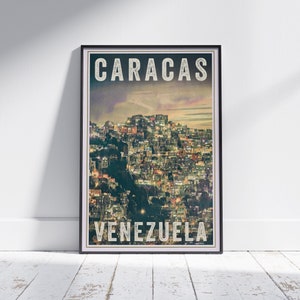 Caracas Poster Panorama by Alecse | Limited Edition | Venezuela Travel Poster of Caracas | Venezuela Gift Caracas | Venezuelan Deco