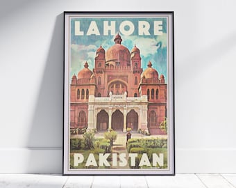 Lahore Poster Museum by Alecse | Limited Edition Pakistan Travel Poster | Lahore Gallery Wall Print of Pakistan | Pakistani Decoration