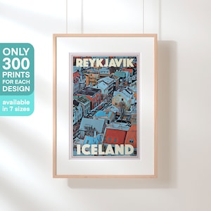 Reykjavik Travel Poster limited edition decor Alecse
