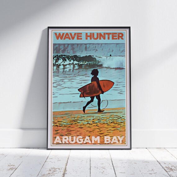 Surf Poster Tili Arugam Bay By Alecse Limited Edition Sri Lanka Travel Poster of Arugam Bay Vintage Surf Decoration Sri Lanka Print Etsy