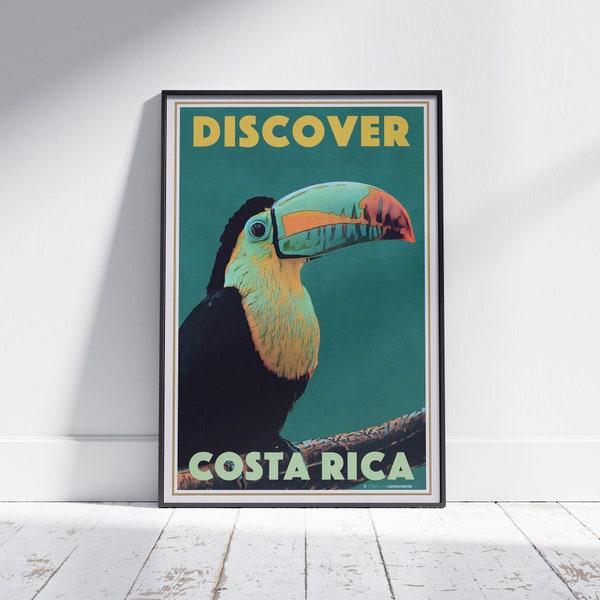 Costa Rica Poster 'Pura Vida Toucan' by Alecse | 300ex | Kids room Poster | Costa Rica Travel Poster | Costa Rica Print | Pura Vida Print