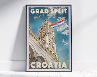 Croatia Poster Grad Split by Alecse | Limited Edition Croatia Travel Poster | Croatia print | Grad Split Print | Croatia Split Travel Wall